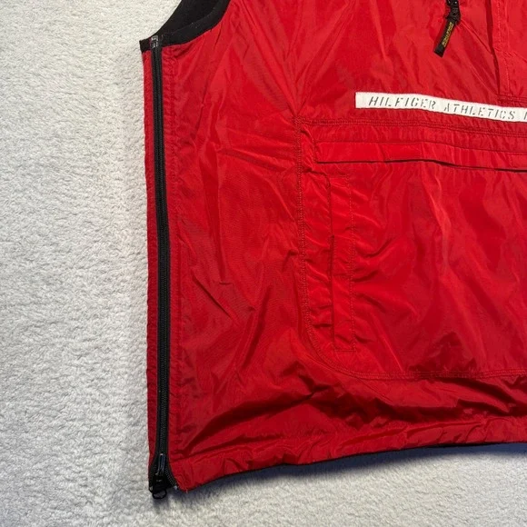 Vintage Y2K‎ Tommy Hilfiger Athletics Reversible Vest Mens XL Red Black 2000 - Picture 8 of 10